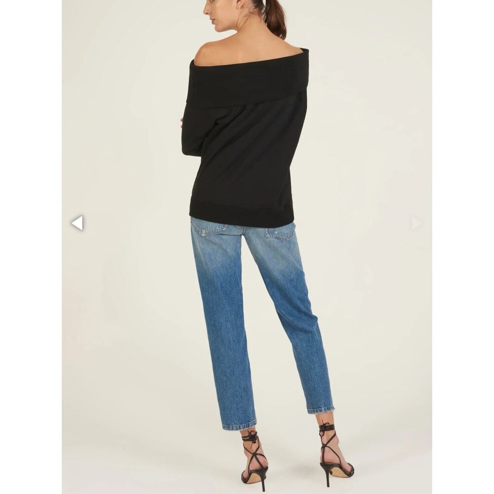 Marissa Webb So Relaxed Off The Shoulder Black Sweater Size XS Slouchy Arm - Picture 4 of 13